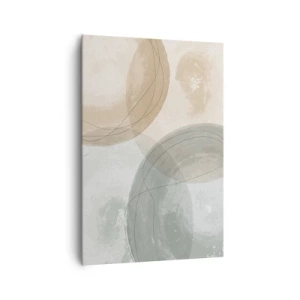 Impression sur toile - Image sur toile - Composition abstraite aux couleurs pastel avec des lignes - 70x100cm - Mondes pénétrants - Décoration murale moderne pour le salon et la chambre ARTTOR