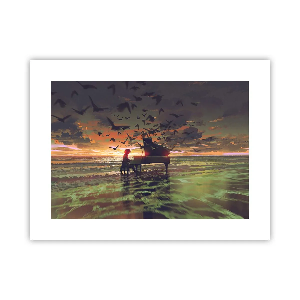 Affiche - Poster - Concert pour piano et vagues - 40x30 cm