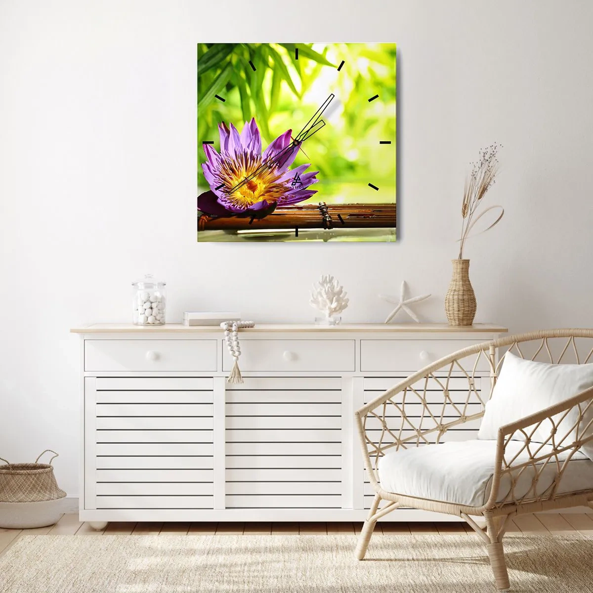 Horloge murale - Pendule murale - Sous le soleil asiatique - 30x30 cm