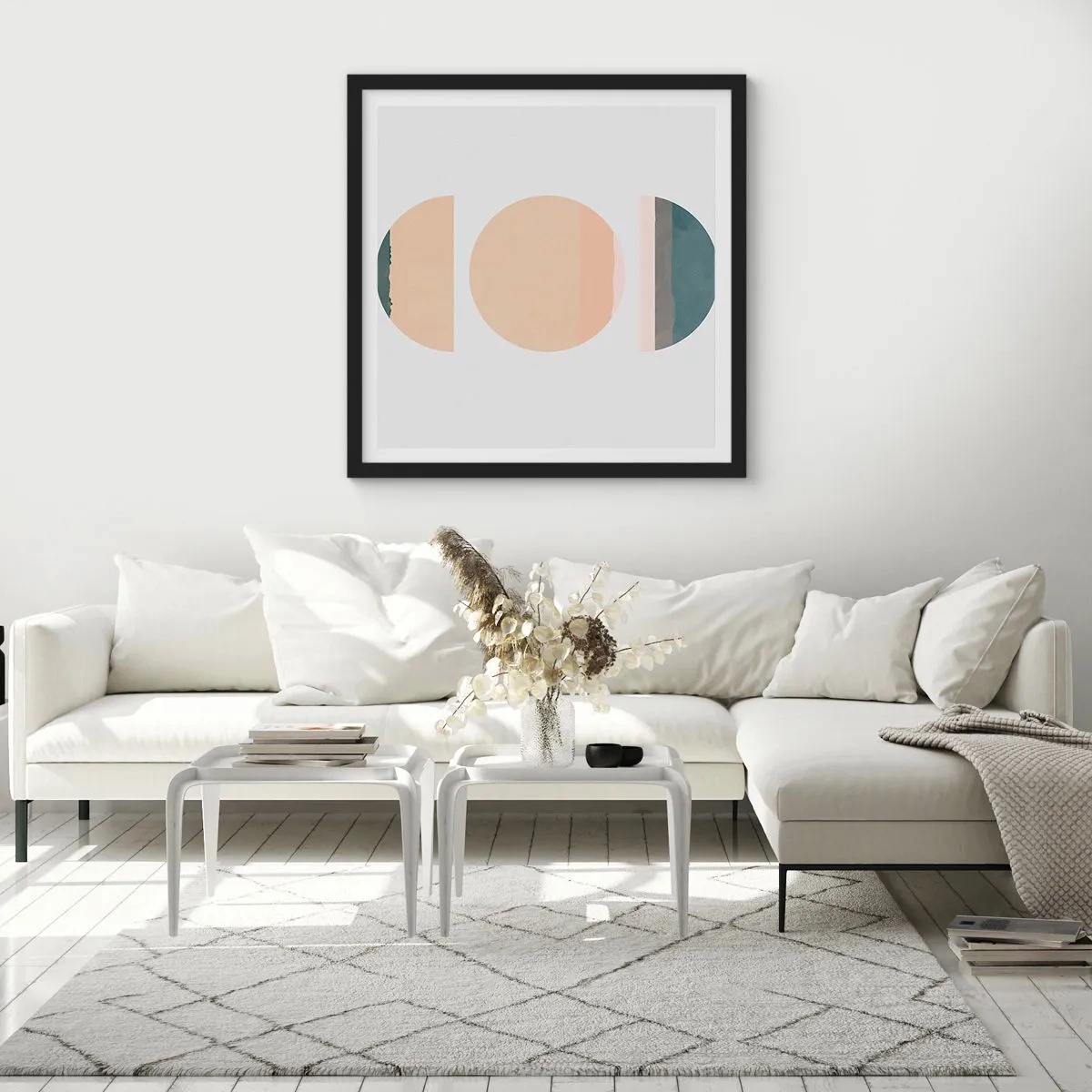 Affiche dans un cadre noir - Poster - Cercles après cercles - 40x40 cm