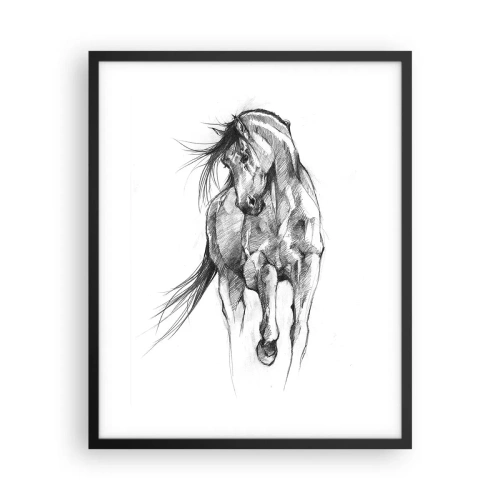 Affiche dans un cadre noir - Poster - D'un trot gracieux - 40x50 cm