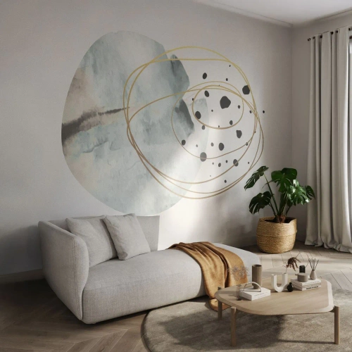 Papier Peint Autocollant Deluxe Sticker - Emmêlement de l'espace - Abstraction, Morceau, Modèle moderne - 150x105 cm