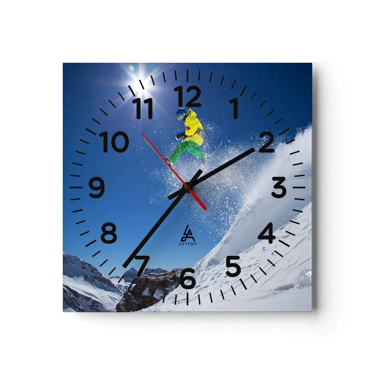 Horloge murale - Pendule murale - Danse avec les montagnes - 40x40 cm