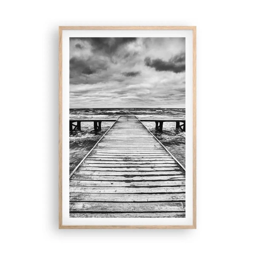 Affiche dans un chêne clair - Poster - J'attends que le vent, ça le chassera... - 61x91 cm