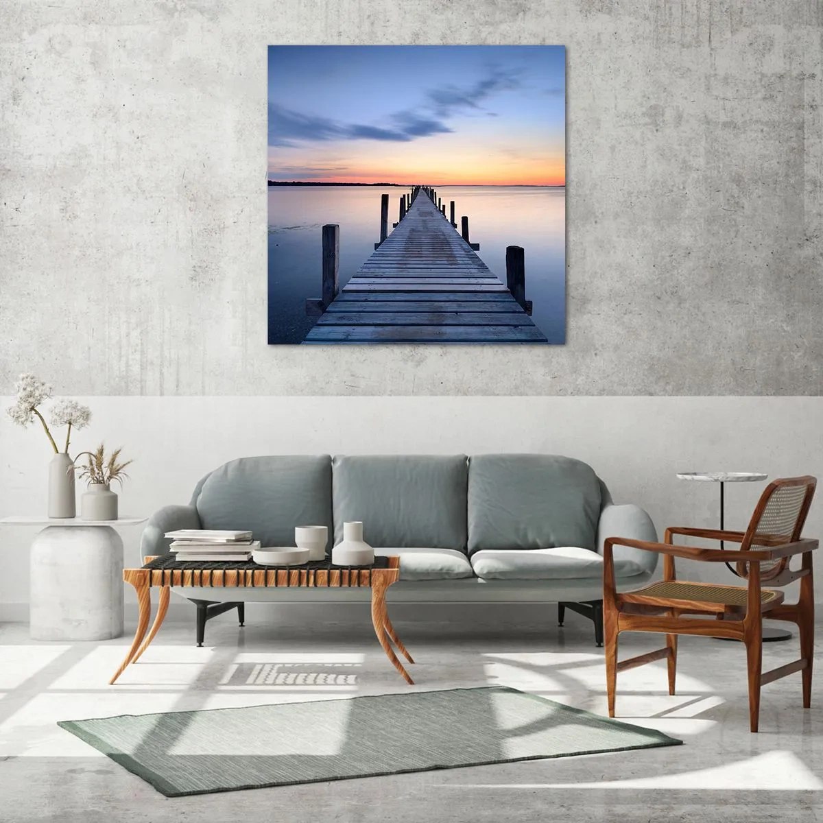 Impression sur verre - Image sur verre - Le calme d'un crépuscule serein - 50x50 cm