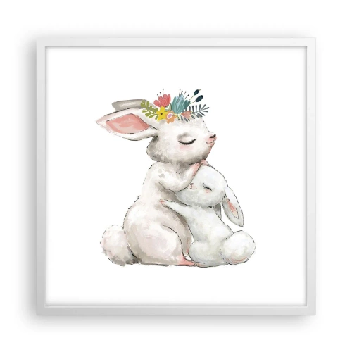 Affiche dans un cadre blanc - Poster - Maman irremplaçable - 50x50 cm