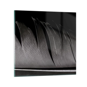 Impression sur verre - Image sur verre - La plume – un design magnifique - 30x30 cm