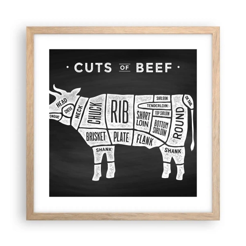 Affiche dans un chêne clair - Poster - L'art de la découpe - 40x40 cm