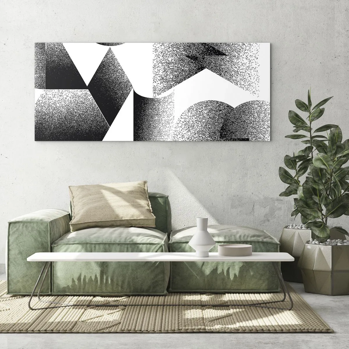 Impression sur verre - Image sur verre - Angles et ovales - 100x40 cm