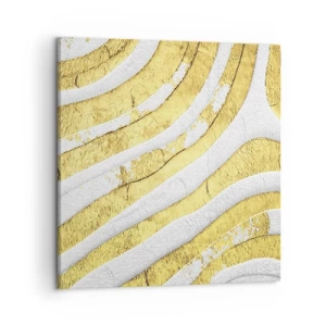 Impression sur toile - Image sur toile - Composition en blanc et or - 50x50 cm
