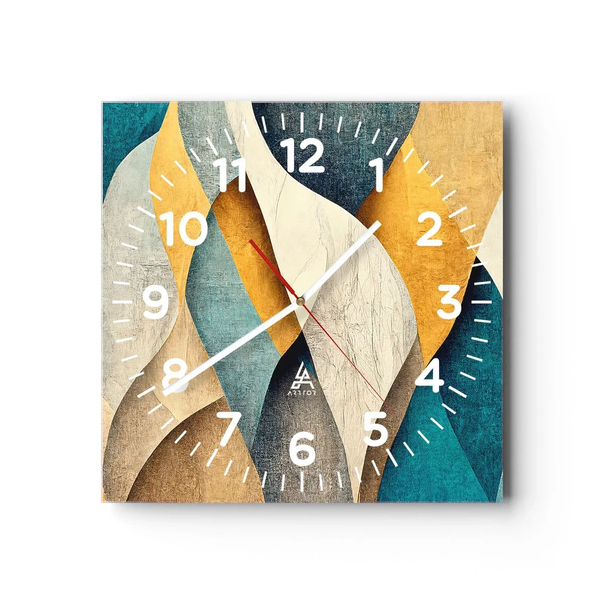 Horloge murale - Pendule murale - Rythme et vague - 40x40 cm