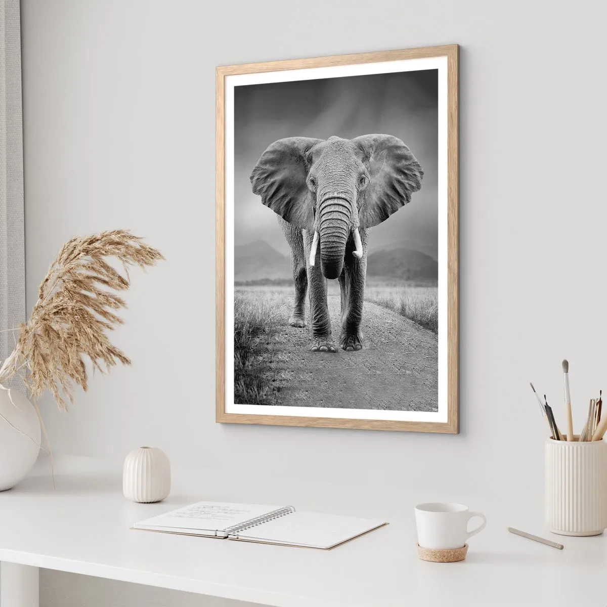 Affiche dans un chêne clair - Poster - Les hôtes vous saluent - 70x100 cm