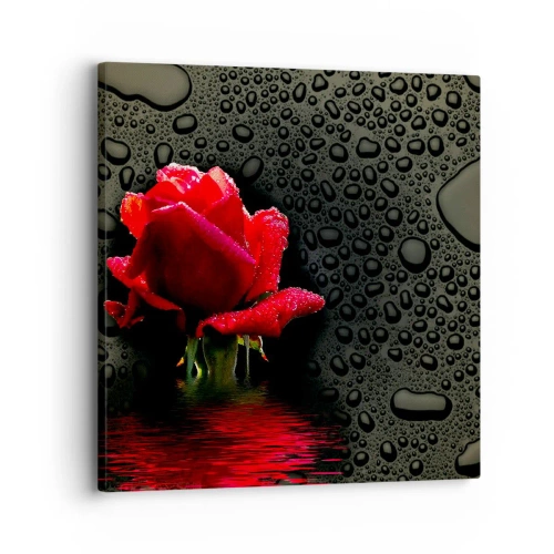 Impression sur toile - Image sur toile - Rouge et noir - 30x30 cm