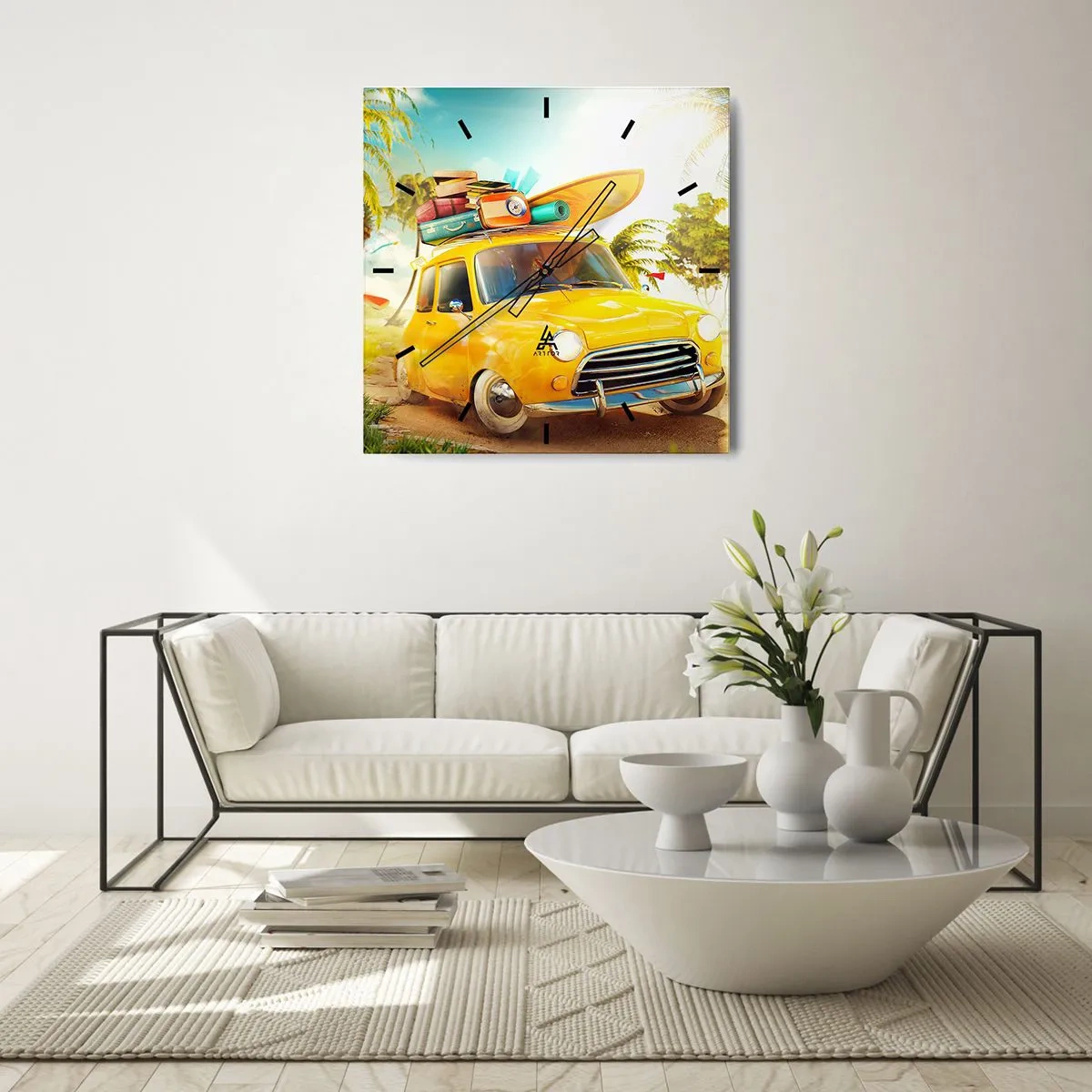 Horloge murale - Pendule murale - Un voyage pour plus d'un sourire - 30x30 cm