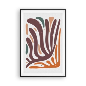 Affiche dans un cadre noir - Poster - Composition organique rayonnante - 61x91 cm