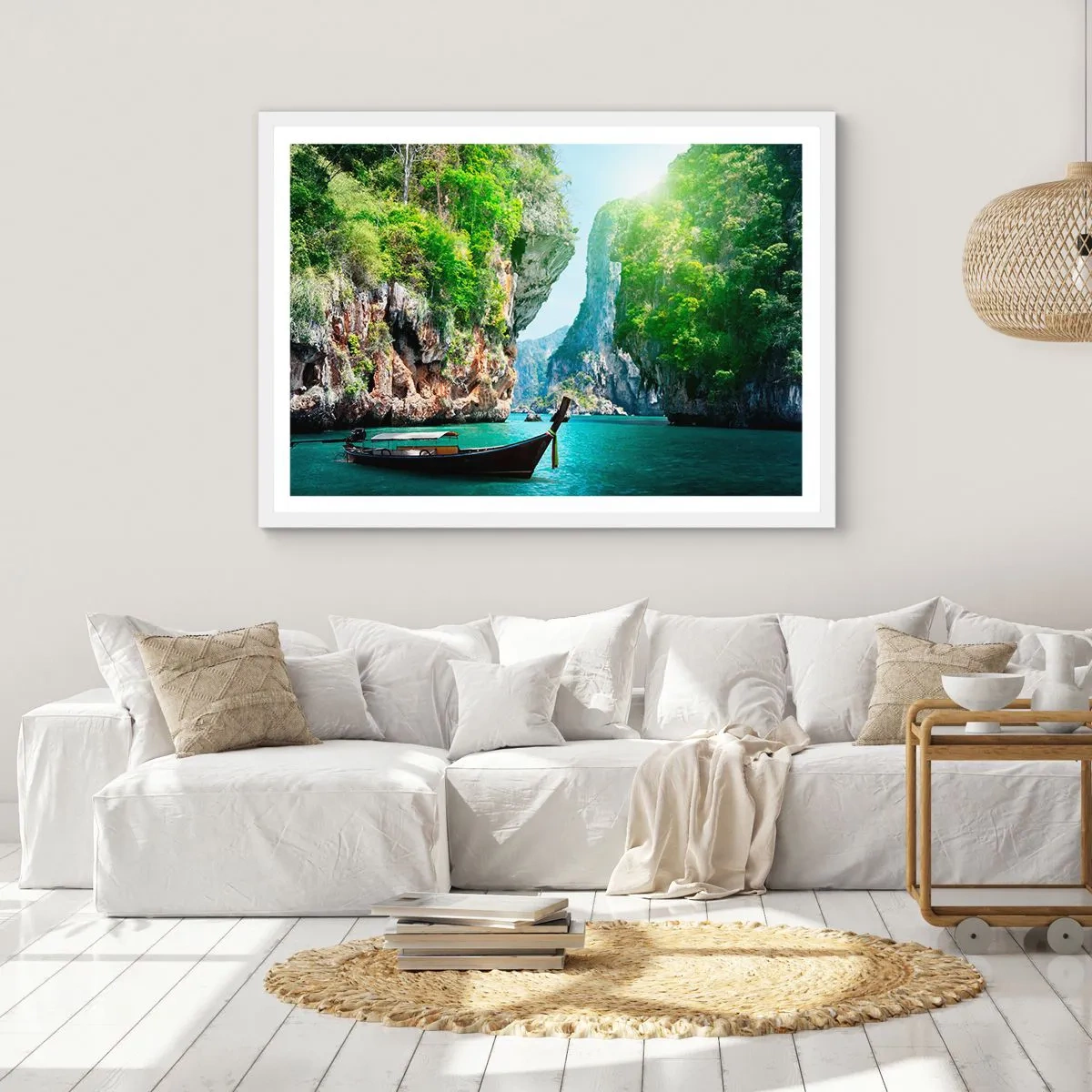 Affiche dans un cadre blanc - Poster - Une invitation à un voyage exotique - 40x30 cm