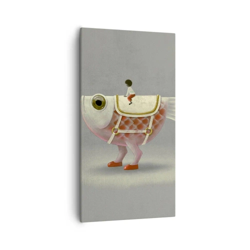 Impression sur toile - Image sur toile - Le cavalier poisson - 55x100 cm