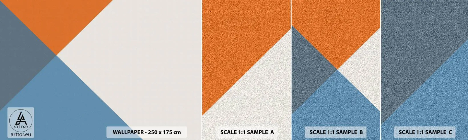 Échantillon de Papier Peint Autocollant Deluxe Sticker - Sous cette angle.... - Abstraction, Morceau, Art moderne - 100x30 cm