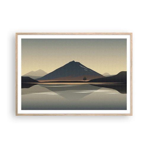 Affiche dans un chêne clair - Poster - Reflet de miroir - 100x70 cm