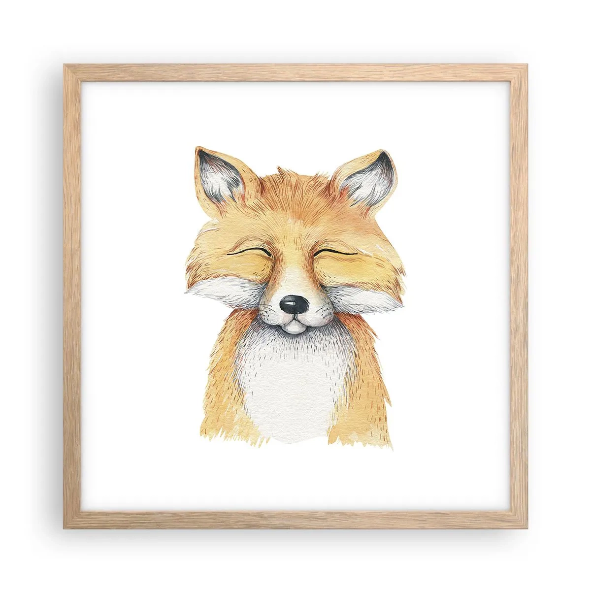 Affiche dans un chêne clair - Poster - Humeurs de renard - 40x40 cm