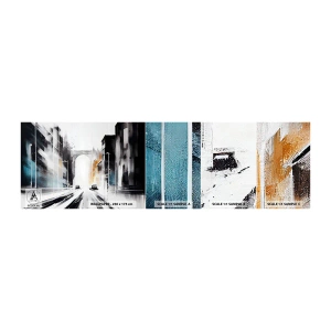 Échantillon de Papier Peint Autocollant Deluxe Sticker - Étude de ville : architecture et mouvement - Architecture, Paysage, Rue - 100x30 cm