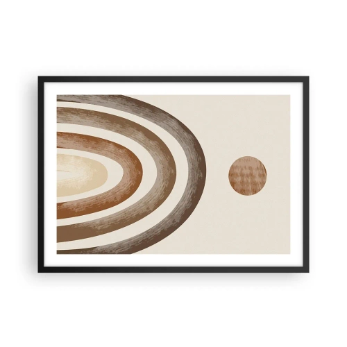 Affiche dans un cadre noir - Poster - Motif planétaire géométrique dans les tons de marron - 70x50cm - Dans une galaxie lointaine - Décoration murale moderne pour le salon et la chambre ARTTOR