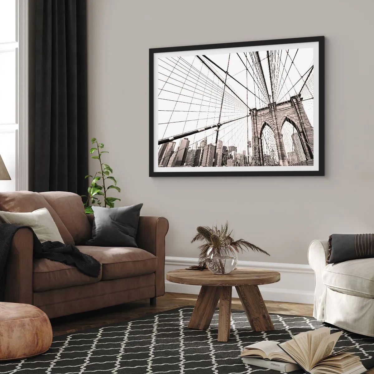Affiche dans un cadre noir - Poster - Cathédrale New Yorkaise - 40x30 cm
