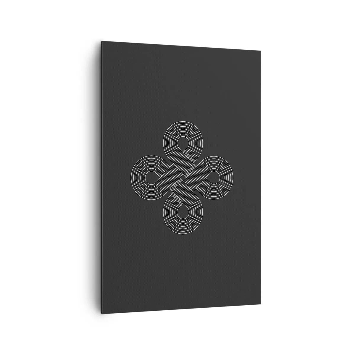 Impression sur toile - Image sur toile - Motif celtique dans un style minimaliste sur fond noir - 80x120cm - Dans l'âme celtique - Décoration murale moderne pour le salon et la chambre ARTTOR