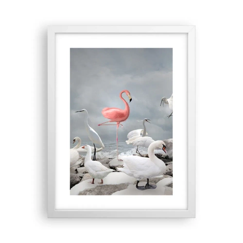 Affiche dans un cadre blanc - Poster - Comment suis-je arrivé là? - 30x40 cm