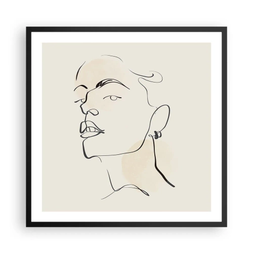 Affiche dans un cadre noir - Poster - Regard fier - 60x60 cm