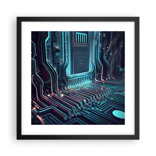 Affiche dans un cadre noir - Poster - Je pense comme ça… - 40x40 cm
