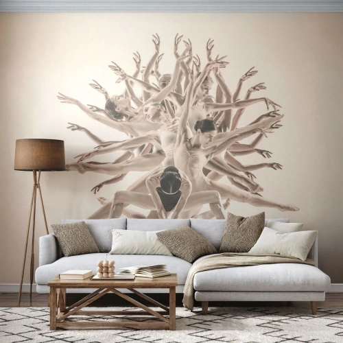 Papier Peint Photo Premium Sand - S'épanouir en danse - Abstraction, Morceau, Ballet - 450x315 cm