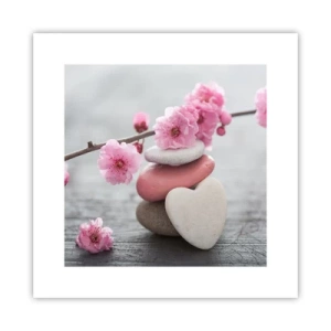 Affiche - Poster - Le bonheur avec une fleur de cerisier - 30x30 cm
