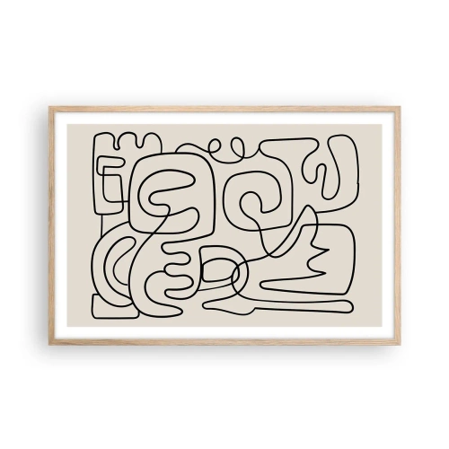 Affiche dans un chêne clair - Poster - Suivez les indices - 91x61 cm