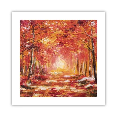 Affiche - Poster - Forêt de cuivre - 40x40 cm
