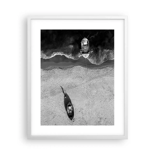Affiche dans un cadre blanc - Poster - Toujours sur le rivage… - 40x50 cm