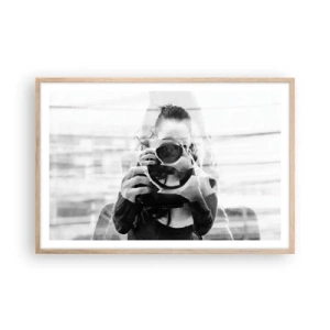 Affiche dans un chêne clair - Poster - Créateur et matériel - 91x61 cm