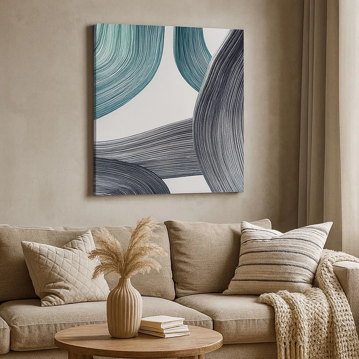 Impression sur toile - Image sur toile - Sentiers émeraude et noirs - 30x30 cm