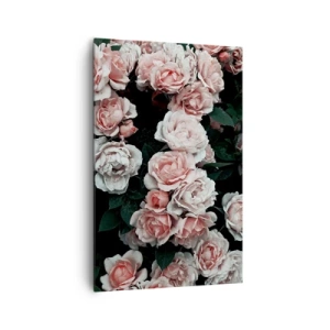 Impression sur toile - Image sur toile - Roses roses sur fond sombre dans une composition subtile - 80x120cm - Ensemble de rose - Décoration murale moderne pour le salon et la chambre ARTTOR