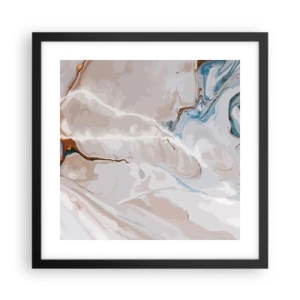 Affiche dans un cadre noir - Poster - Le bleu serpente sous le blanc - 40x40 cm