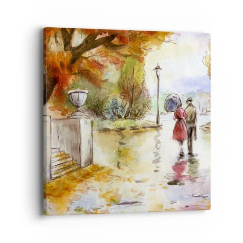 Impression sur toile - Image sur toile - Automne romantique dans le parc - 40x40 cm