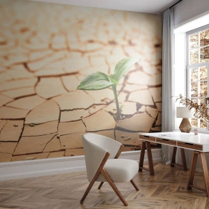 Papier Peint Photo Premium Sand - La force indomptable de la vie - Nature, Usine, Sécheresse - 400x280 cm