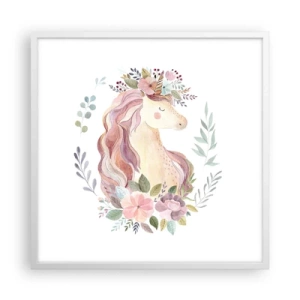 Affiche dans un cadre blanc - Poster - Invitation au monde des contes de fées - 60x60 cm