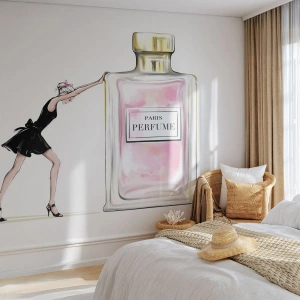 Papier Peint Photo Premium Canvas - L'essence des femmes - Femme, Parfum, Mode - 350x256 cm