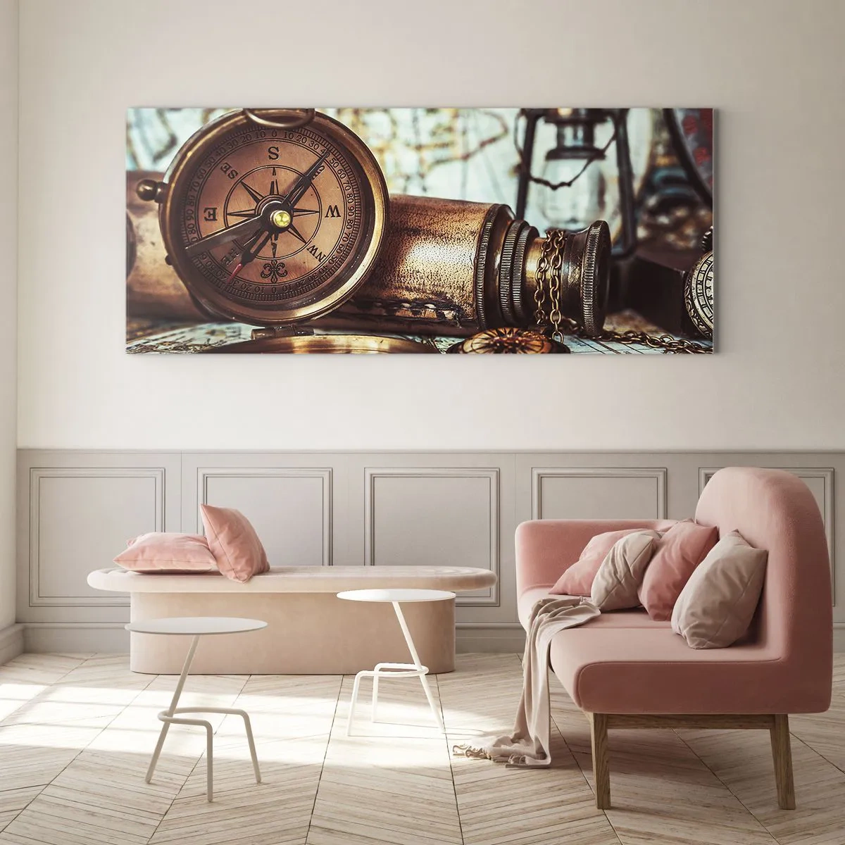 Impression sur verre - Image sur verre - Une aventure de pirates dans les Caraïbes vous attend - 100x40 cm