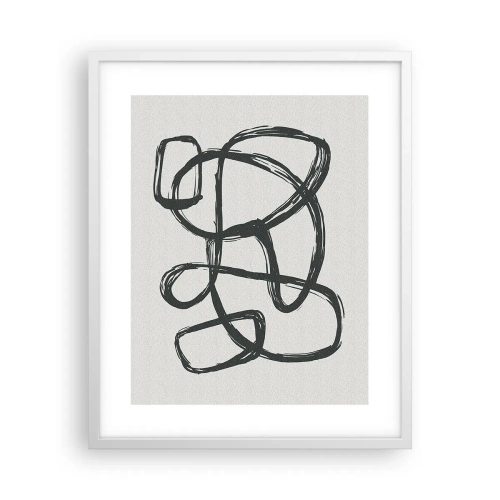 Affiche dans un cadre blanc - Poster - Abstraction en boucle - 40x50 cm