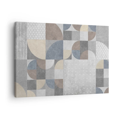 Impression sur toile - Image sur toile - Motif géométrique dans des tons pastel - 70x50cm - Fantaisie de la céramique  - Décoration murale moderne pour le salon et la chambre ARTTOR