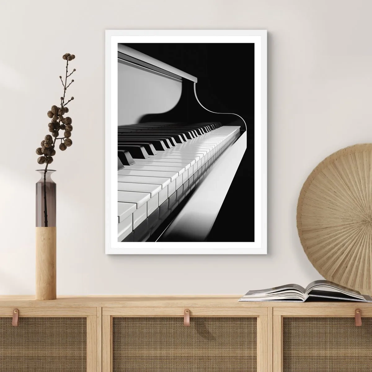 Affiche dans un cadre blanc - Poster - Harmonie des formes et des couleurs - 61x91 cm