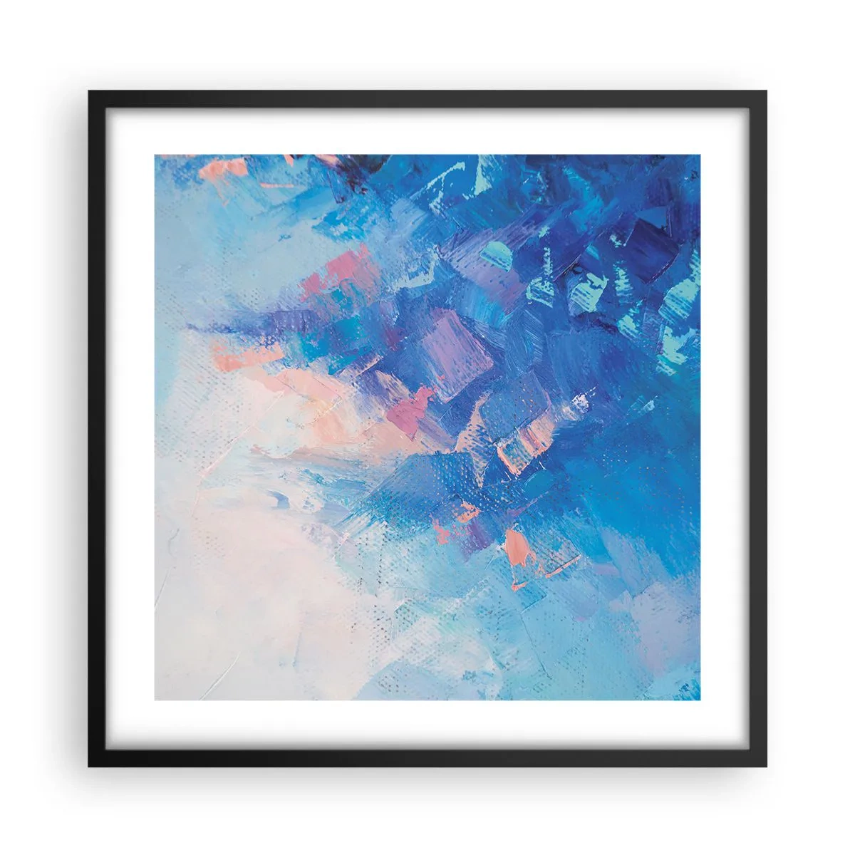Affiche dans un cadre noir - Poster - Abstraction hivernale - 50x50 cm
