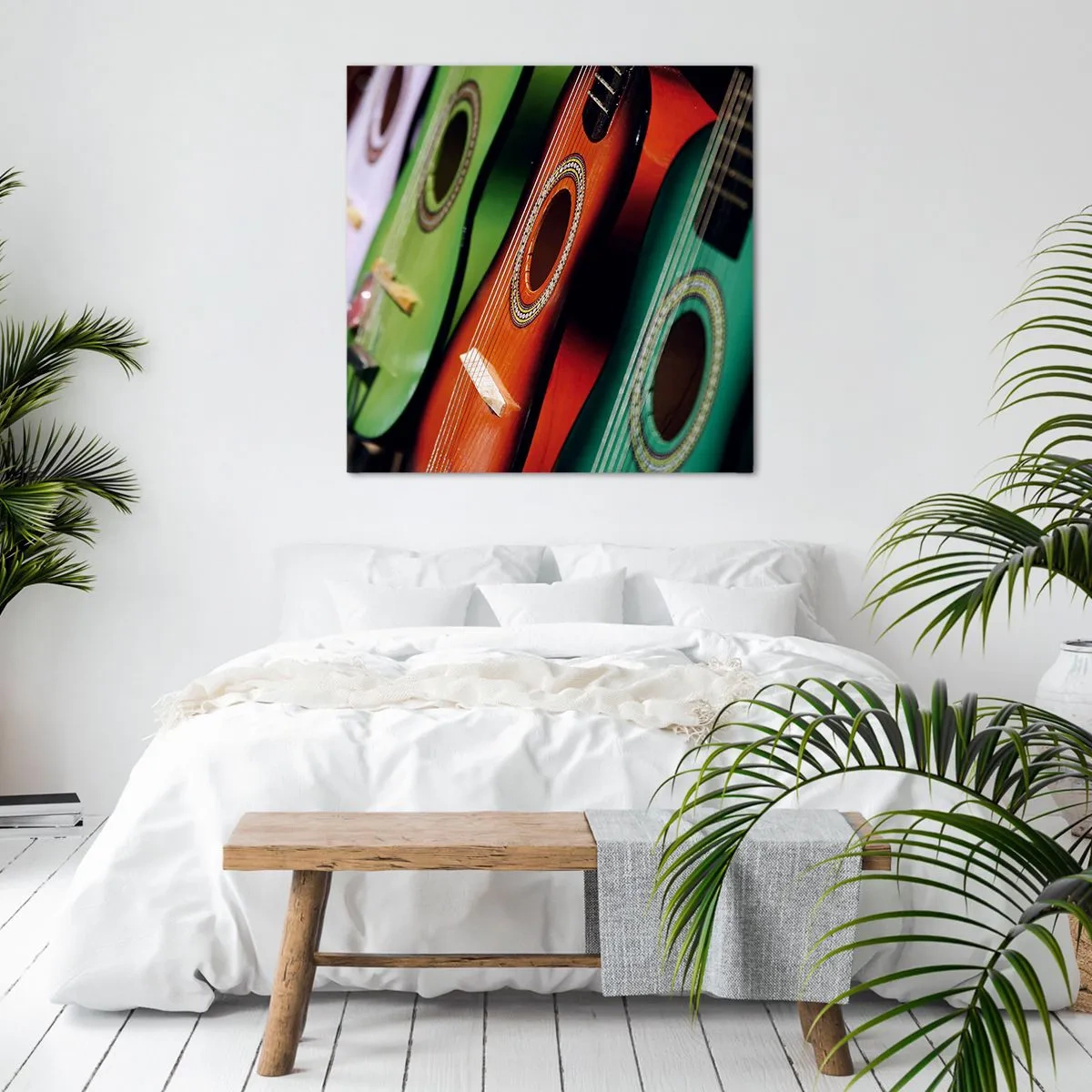 Impression sur toile - Image sur toile - La guitare a plusieurs couleurs - 40x40 cm